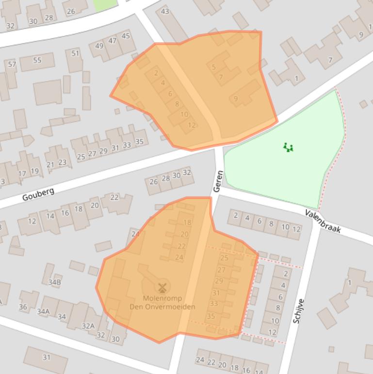 Kaart van postcodegebied 5126CS.