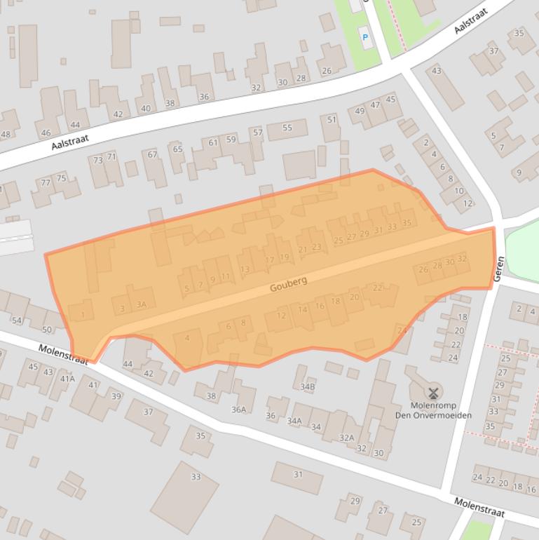 Kaart van postcodegebied 5126CZ.