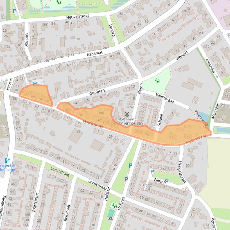 Kaart van postcodegebied 5126DB.