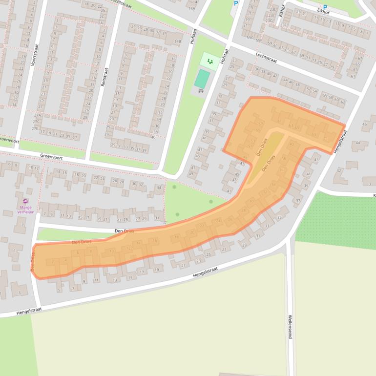 Kaart van postcodegebied 5126ED.