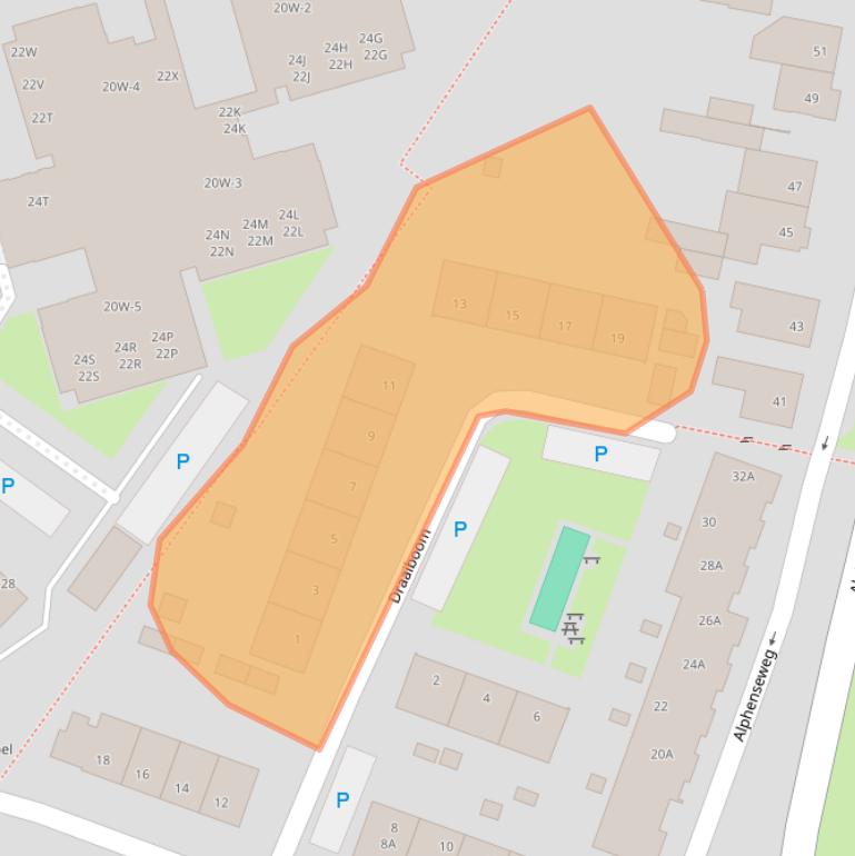 Kaart van postcodegebied 5126EE.