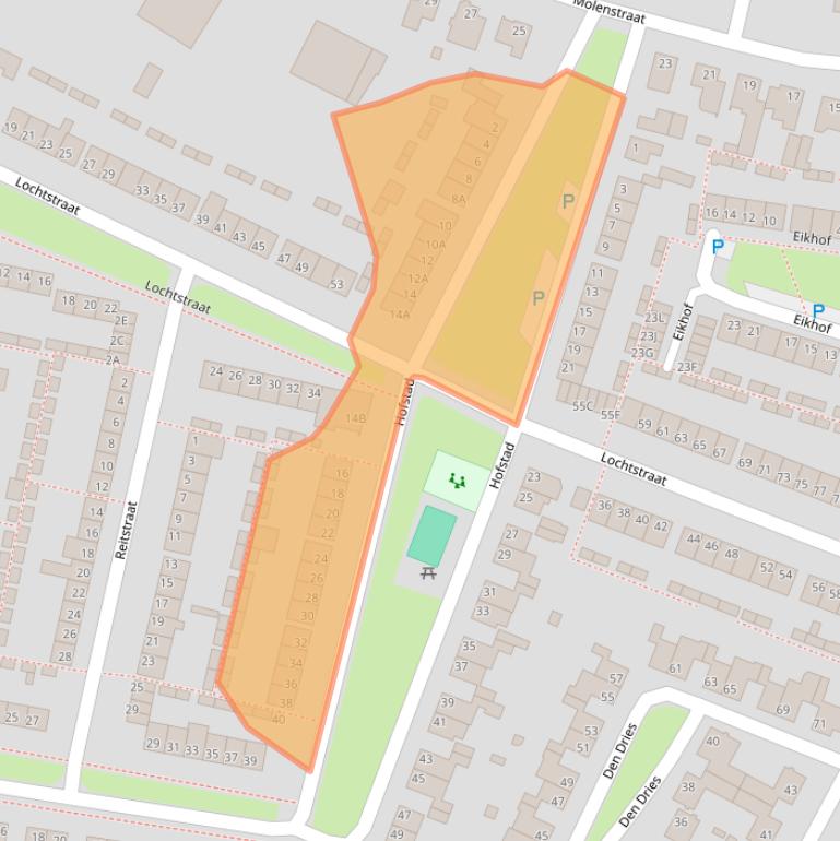 Kaart van postcodegebied 5126EV.