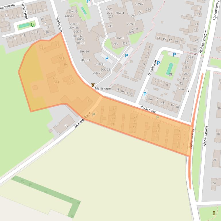 Kaart van postcodegebied 5126GA.