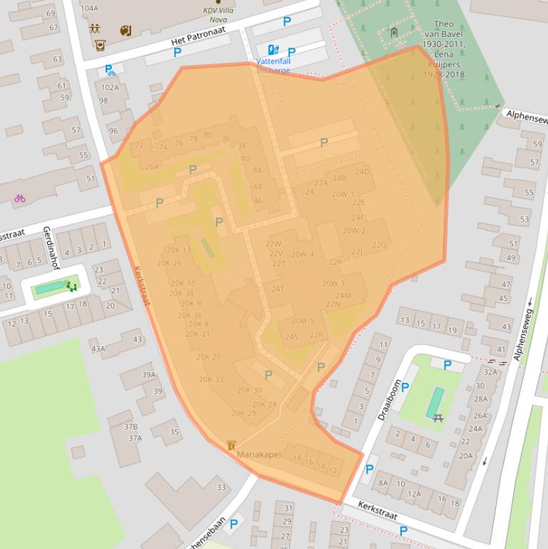 Kaart van postcodegebied 5126GC.