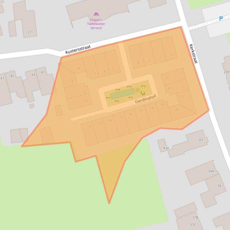 Kaart van postcodegebied 5126GJ.