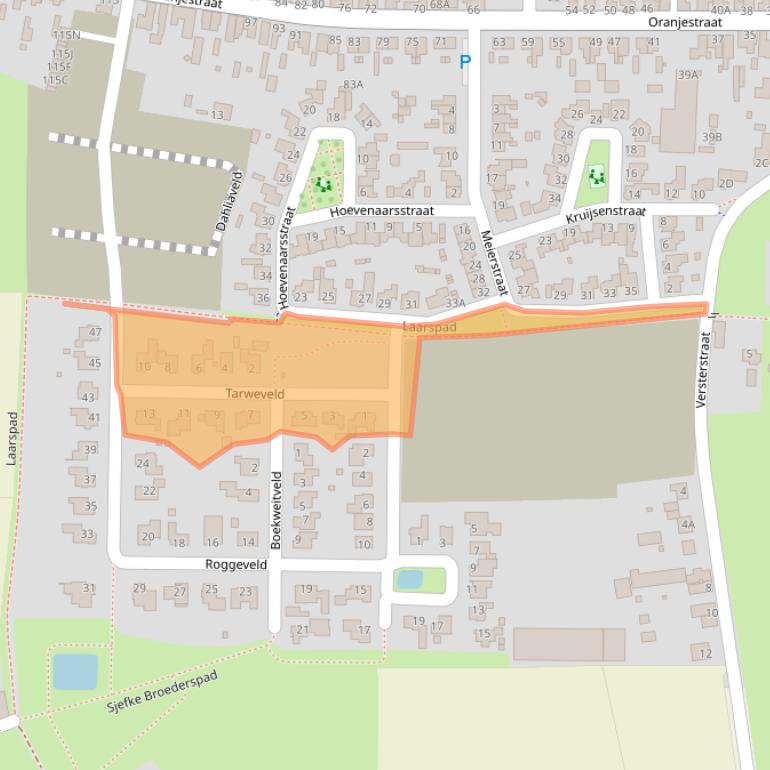 Kaart van postcodegebied 5126GX.