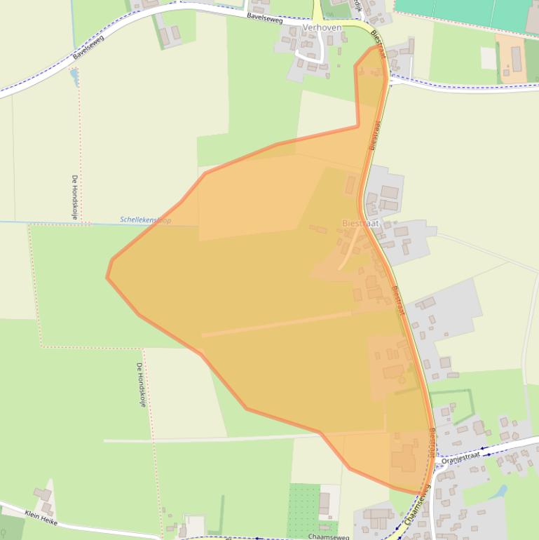 Kaart van postcodegebied 5126NH.