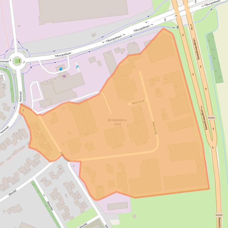 Kaart van postcodegebied 5126PJ.