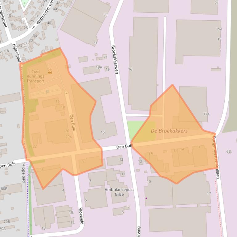 Kaart van postcodegebied 5126PW.