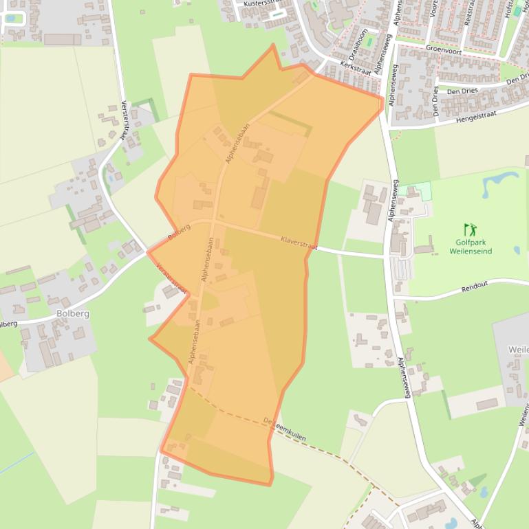 Kaart van postcodegebied 5126PZ.