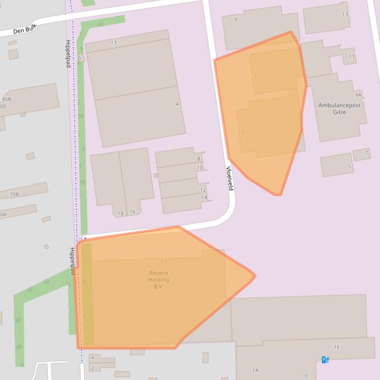 Kaart van postcodegebied 5126RE.