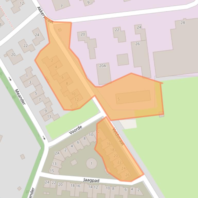 Kaart van postcodegebied 5126RH.