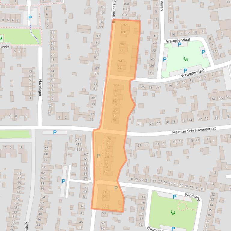 Kaart van postcodegebied 5126VE.