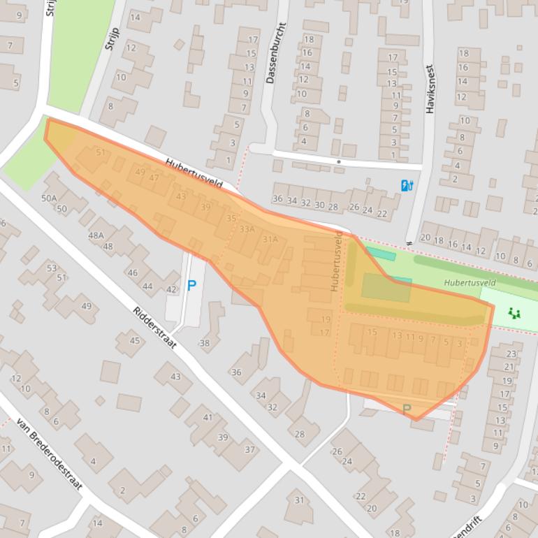 Kaart van postcodegebied 5126XJ.