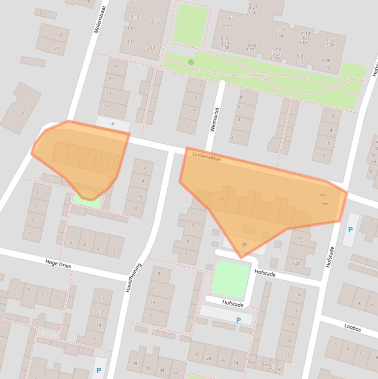 Kaart van postcodegebied 5131AE.