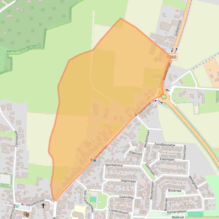 Kaart van postcodegebied 5131AR.