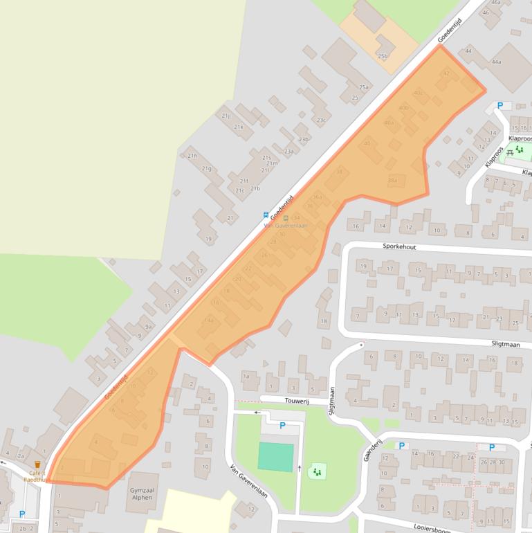 Kaart van postcodegebied 5131AS.