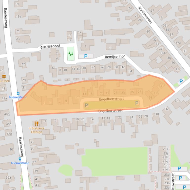 Kaart van postcodegebied 5131BJ.