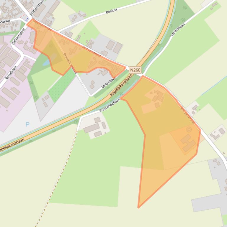 Kaart van postcodegebied 5131BS.