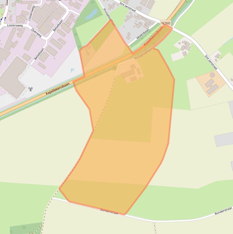 Kaart van postcodegebied 5131BT.