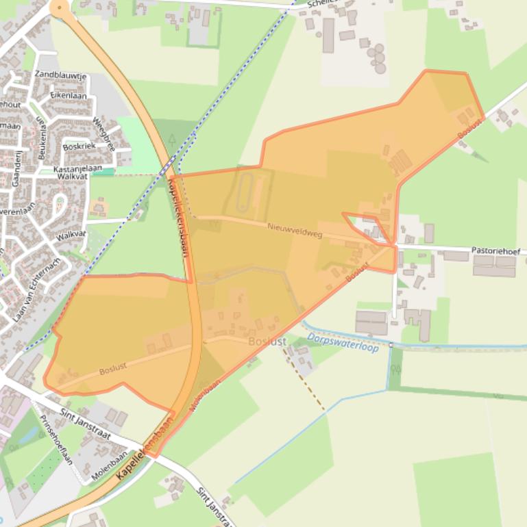 Kaart van postcodegebied 5131BV.