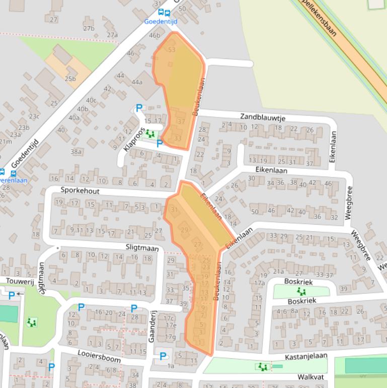 Kaart van postcodegebied 5131HC.