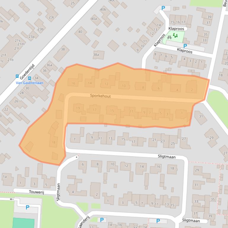 Kaart van postcodegebied 5131HE.