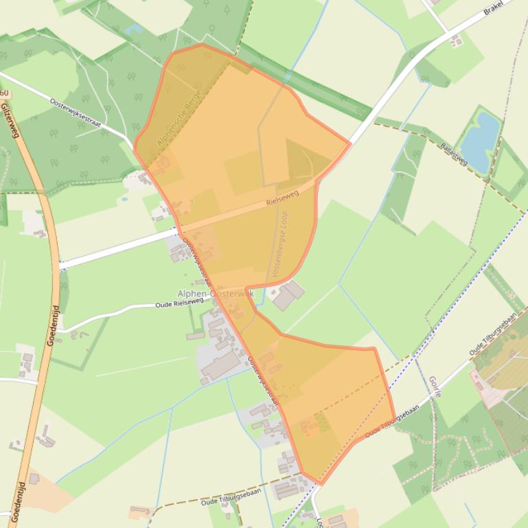 Kaart van postcodegebied 5131NM.