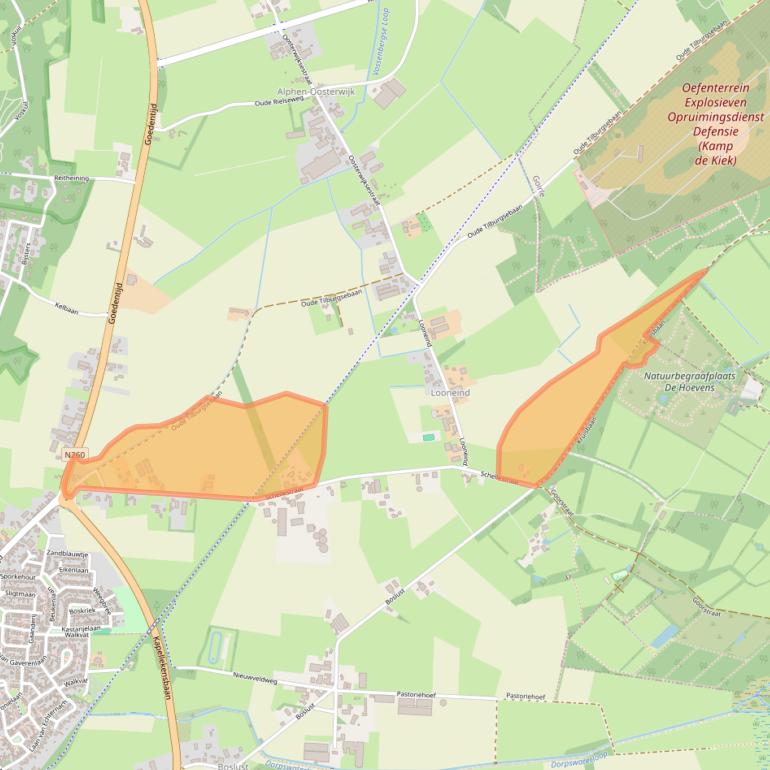 Kaart van postcodegebied 5131RH.