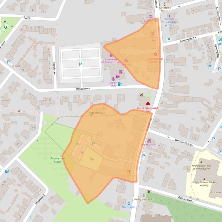 Kaart van postcodegebied 5133AD.