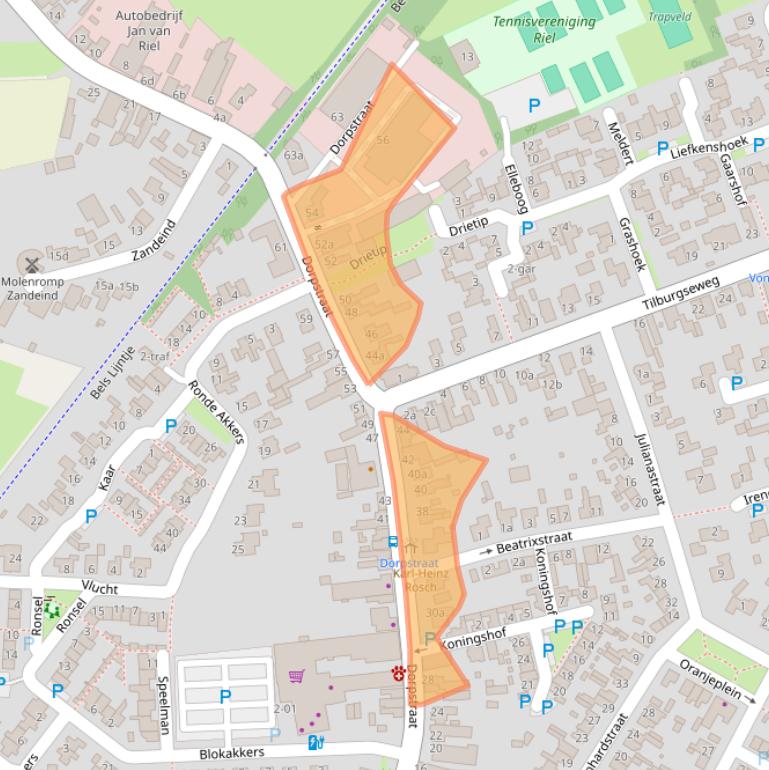 Kaart van postcodegebied 5133AH.