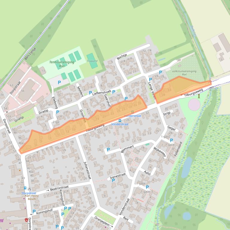 Kaart van postcodegebied 5133BA.