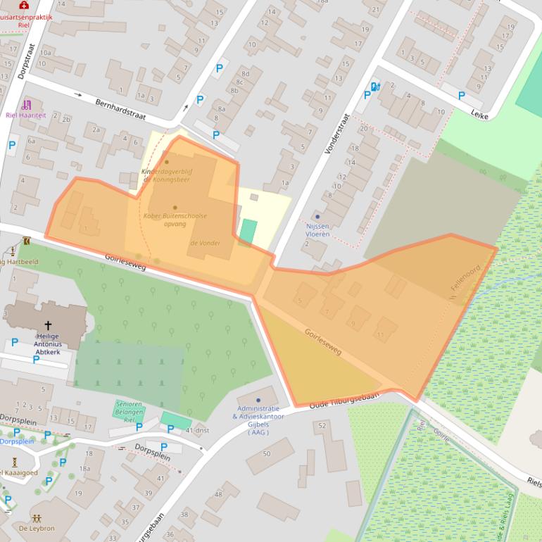 Kaart van postcodegebied 5133BC.