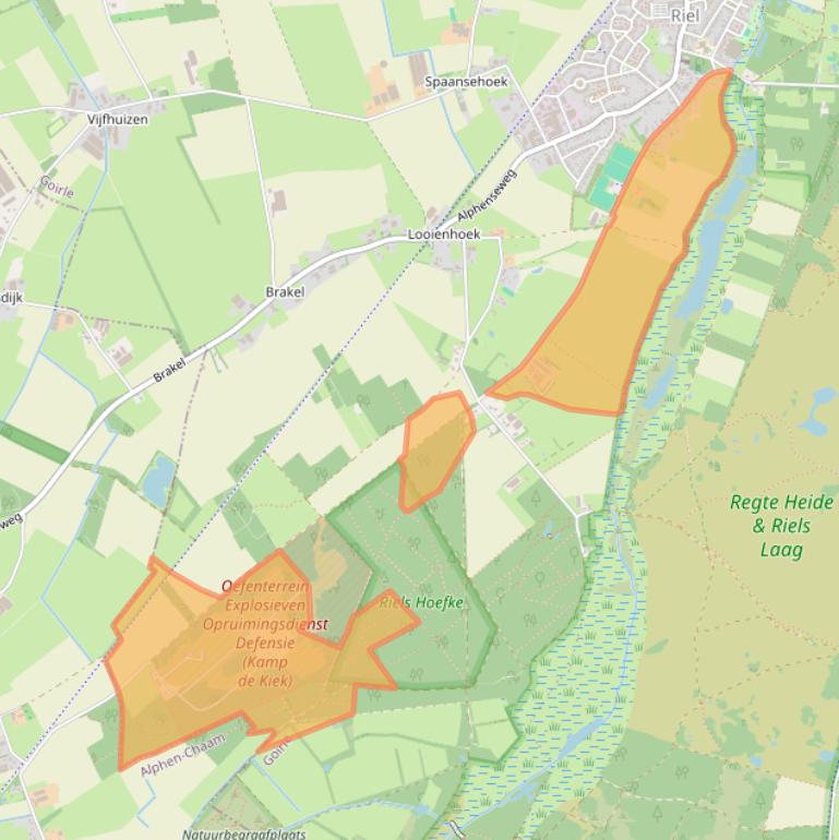 Kaart van postcodegebied 5133BE.