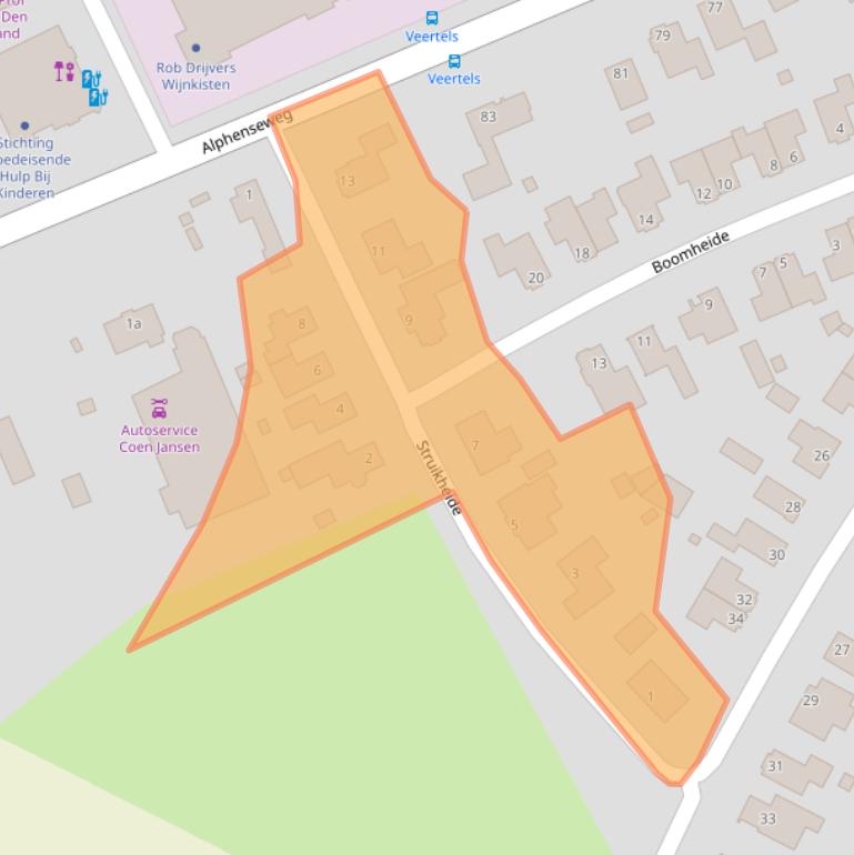 Kaart van postcodegebied 5133BK.