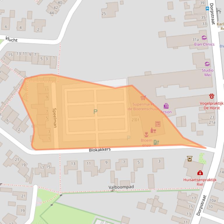 Kaart van postcodegebied 5133CB.