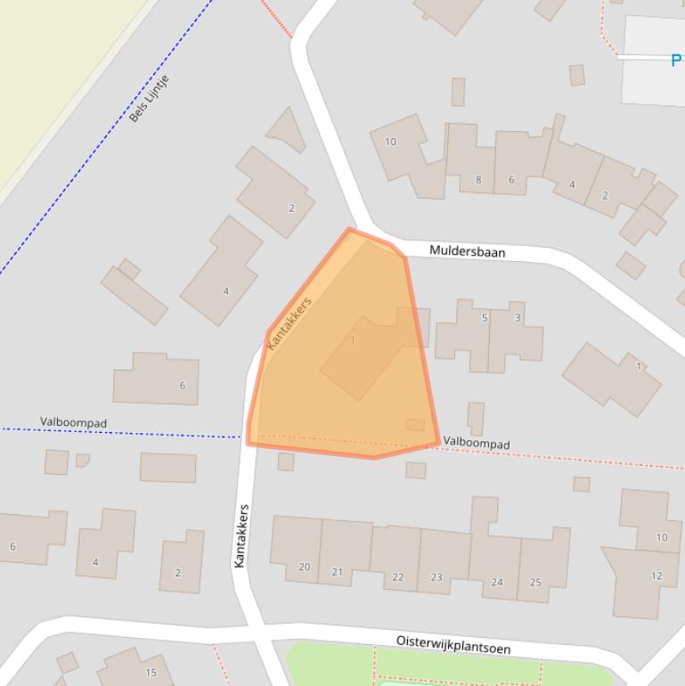 Kaart van postcodegebied 5133CE.