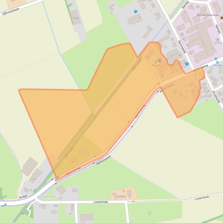 Kaart van postcodegebied 5133NE.