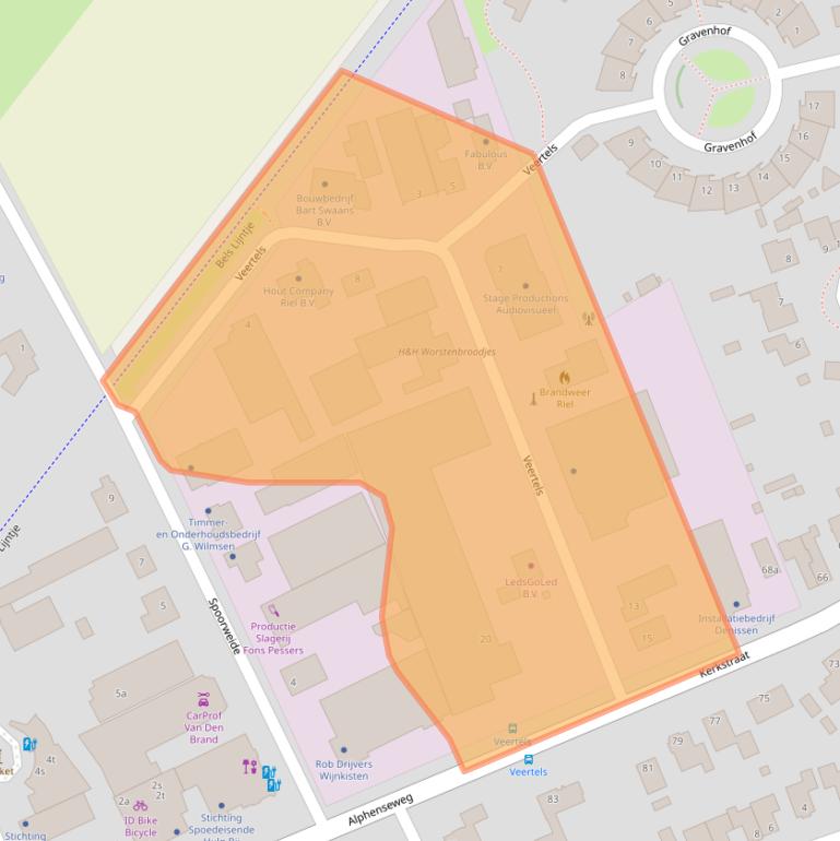 Kaart van postcodegebied 5133NL.