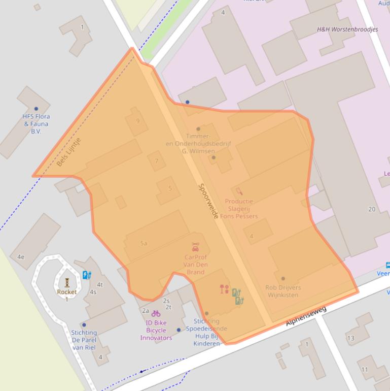 Kaart van postcodegebied 5133NM.