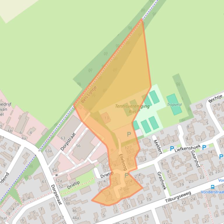 Kaart van postcodegebied 5133TB.