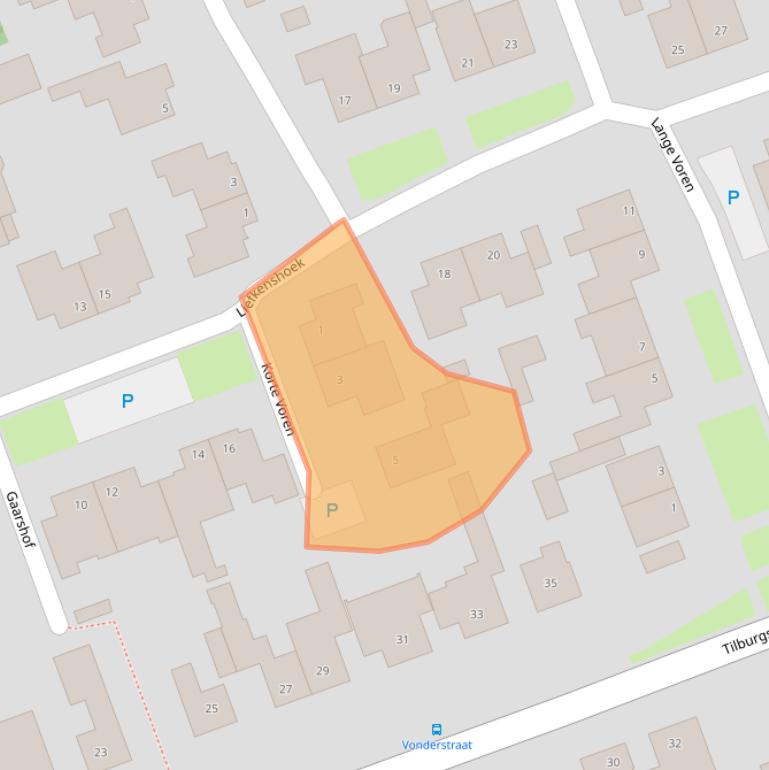 Kaart van postcodegebied 5133TK.