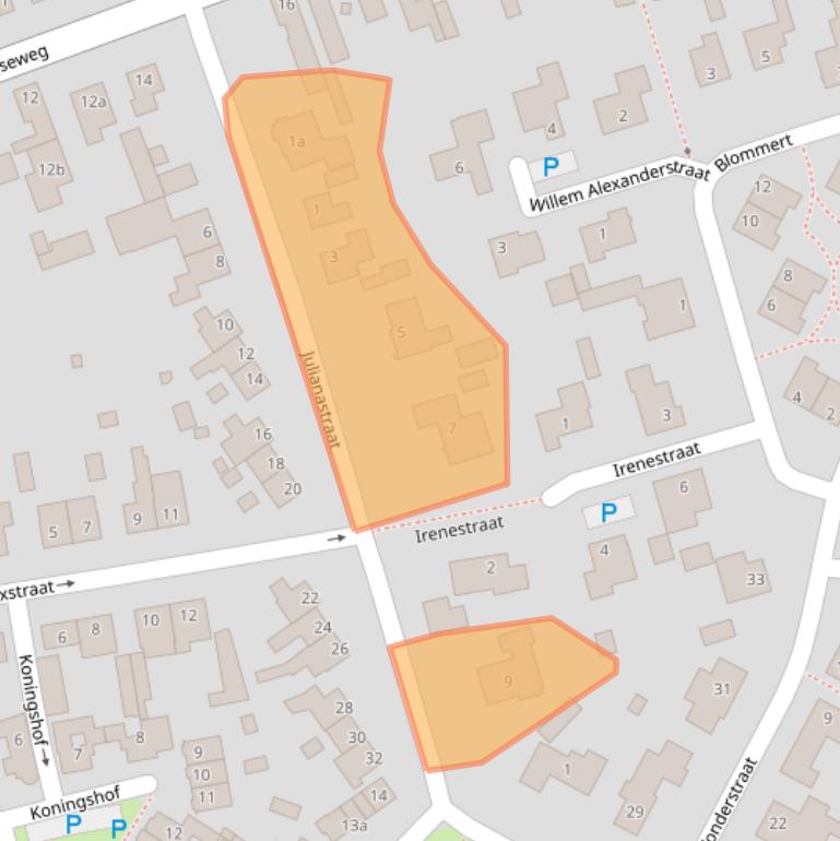 Kaart van postcodegebied 5133VA.