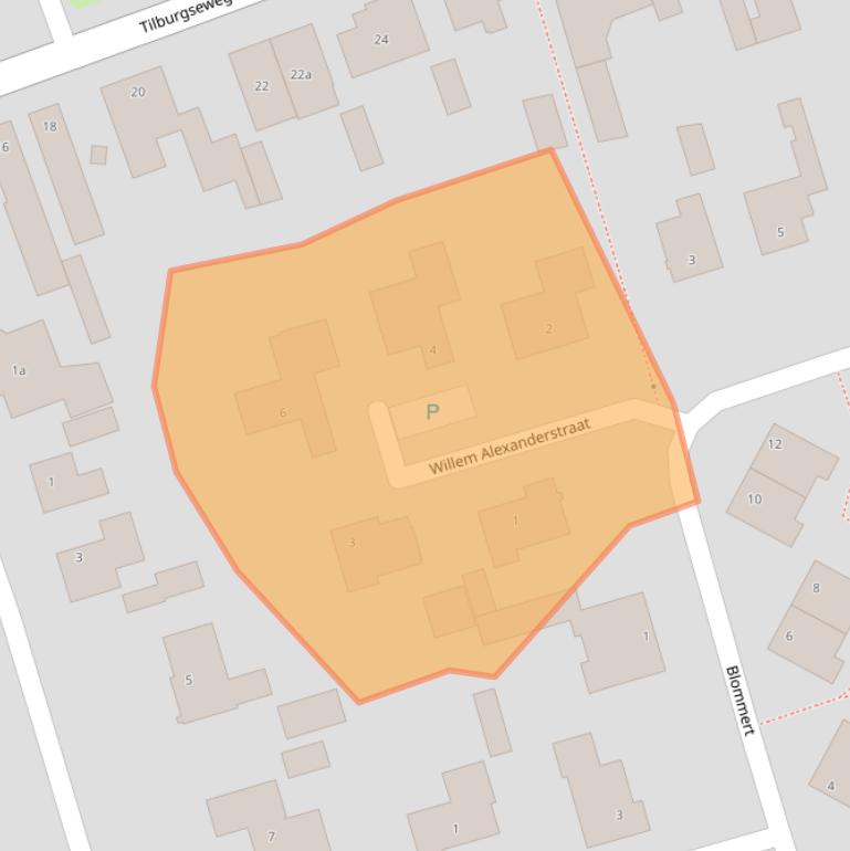 Kaart van postcodegebied 5133VE.