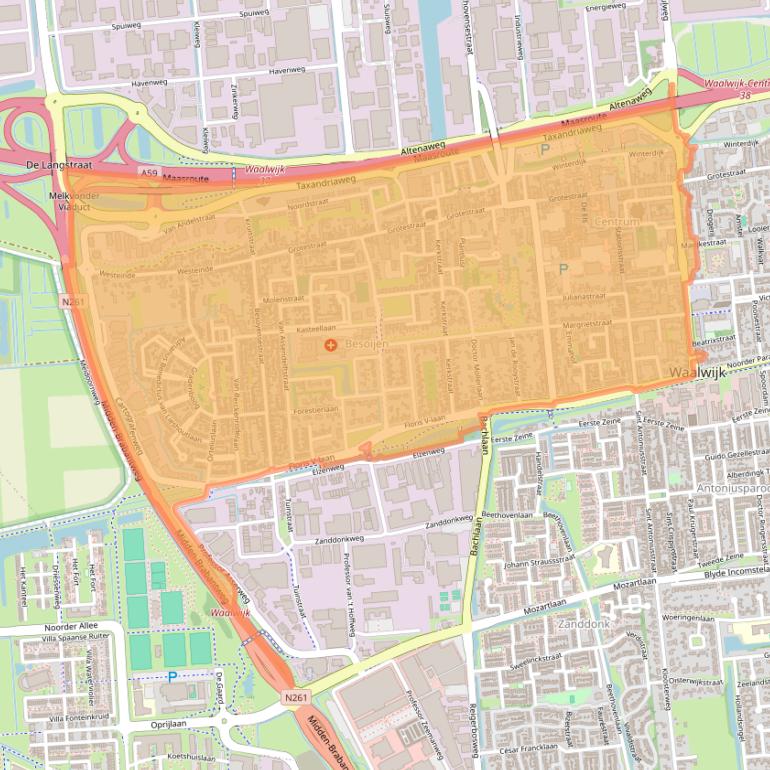 Kaart van postcodegebied 5141.