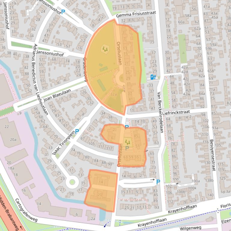 Kaart van postcodegebied 5141AX.