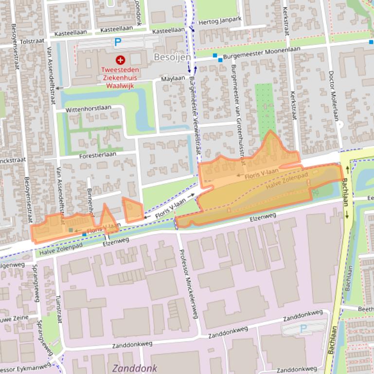 Kaart van postcodegebied 5141BA.