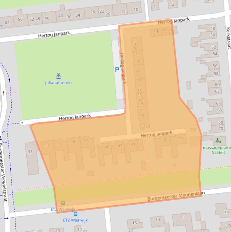 Kaart van postcodegebied 5141BE.