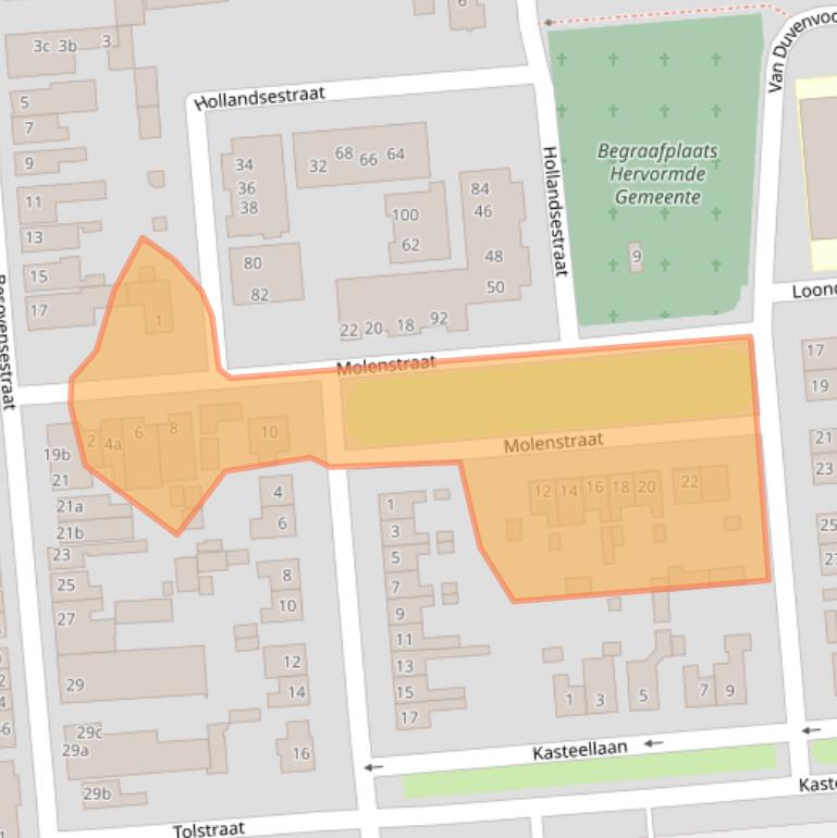 Kaart van postcodegebied 5141BS.