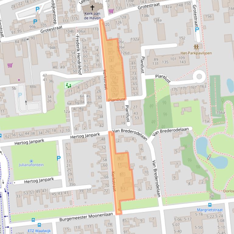 Kaart van postcodegebied 5141EA.